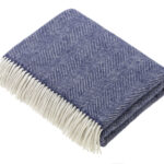 Bronte By Moon Herringbone Throw - Navy