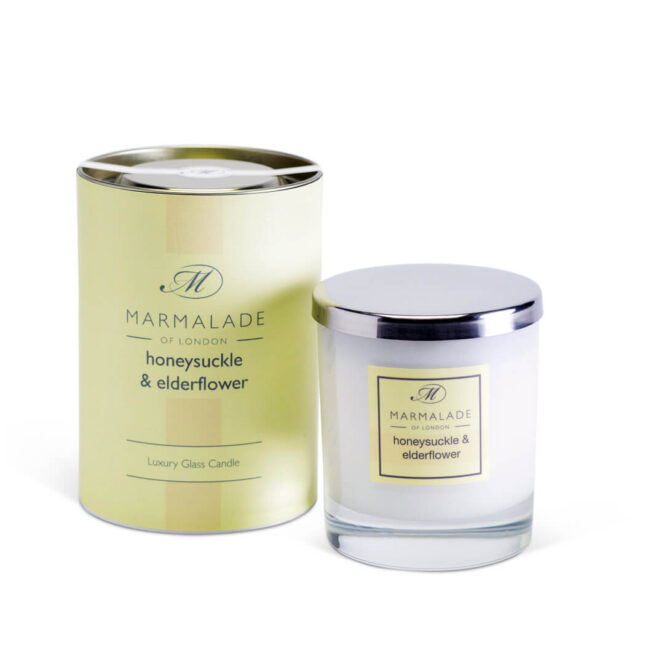 Marmalade of London - Honeysuckle And Elderflower Large Glass Soy Candle