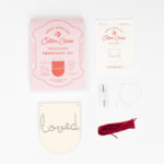 Cotton Clara Wooden Banner Embroidery Kit - Loved
