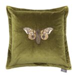 Luna Green Grass Velvet Cushion