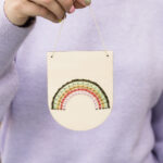 Cotton Clara Wooden Banner Embroidery Kit - Rainbow