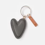Charcoal Heart Key Ring by Caroline Gardener