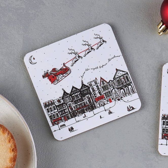 Santas Sleigh Coasters by Victoria Eggs - Pack of 4 - Image 2