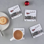 Santas Sleigh Coasters by Victoria Eggs - Pack of 4