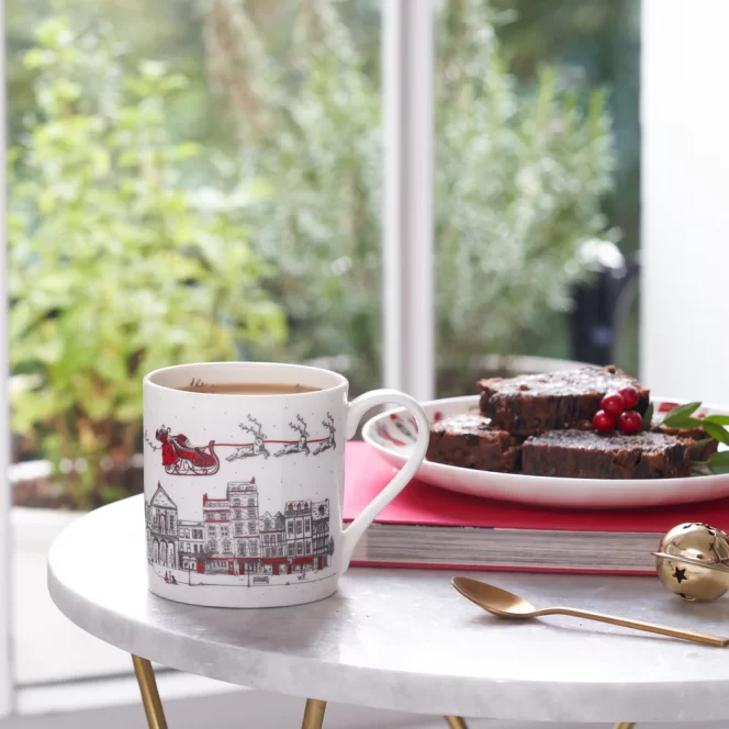 Santa's Sleigh Mug by Victoria Eggs