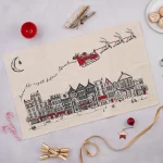 Santas Sleigh Tea Towel by Victoria Eggs