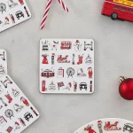 London Christmas Coasters by Victoria eggs - Set of 4