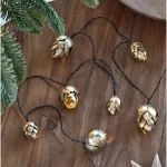 Pinecone Chain Lights Gold