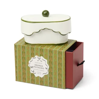 Paddywax Cherie Ceramic Dish Candle - Green - Smoked Pistachio