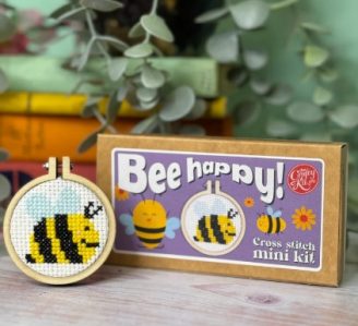 Bee Happy Mini Matchbox Cross Stitch Kit - The Crafty Kit Company