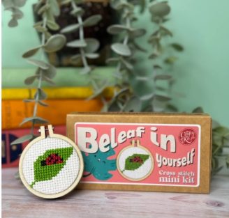 Beleaf in Yourself Mini Matchbox Cross Stitch Kit - The Crafty Kit Co