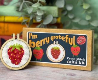 I'm Berry Grateful Mini Matchbox Cross Stich - The Crafty Kit Company