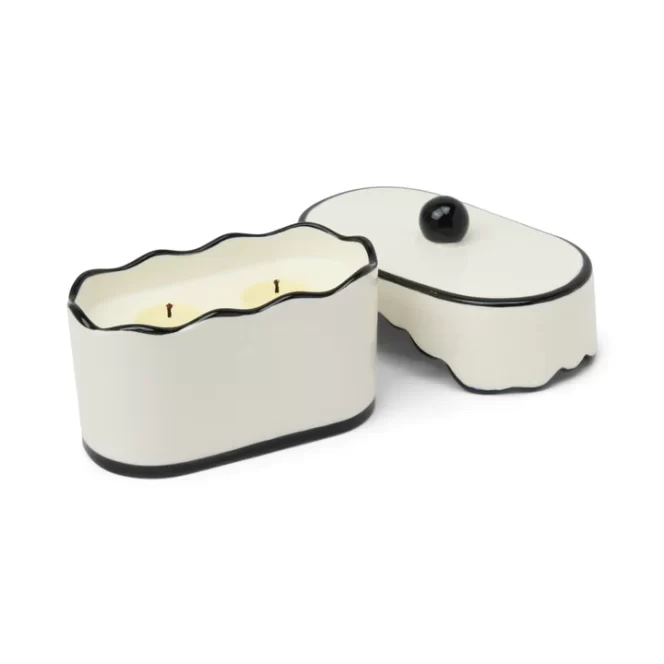 Paddywax Cherie Ceramic Dish Candle - Black - Black Fig & Olive - Image 2