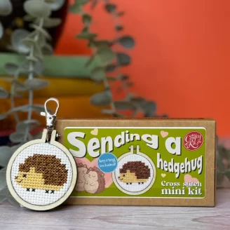 Sending a Hedgehug Mini Matchbox Cross Stitch Kit - Crafty Kit Co