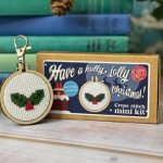 Have a Holly Jolly Christmas! Mini Matchbox Christmas Cross Stitch Kit - The Crafty Kit Co