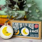 Love You To The Moon And Back Mini Matchbox Cross Stitch Kit - The Crafty Kit Co