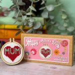 Happy Mother's Day Heart Mini Matchbox Cross Stitch Kit - The Crafty Kit Co
