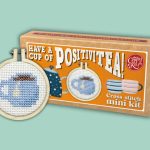 Have A Cup Of Positivitea Mini Matchbox Cross Stitch Kit - The Crafty Kit Co
