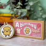 A Birthday Toast! Mini Matchbox Cross Stitch Kit - The Crafty Kit Company