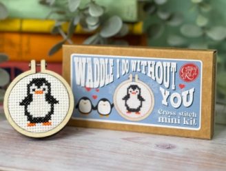 Waddle I Do Without You Mini Cross Stitch Kit - The Crafty Kit Company