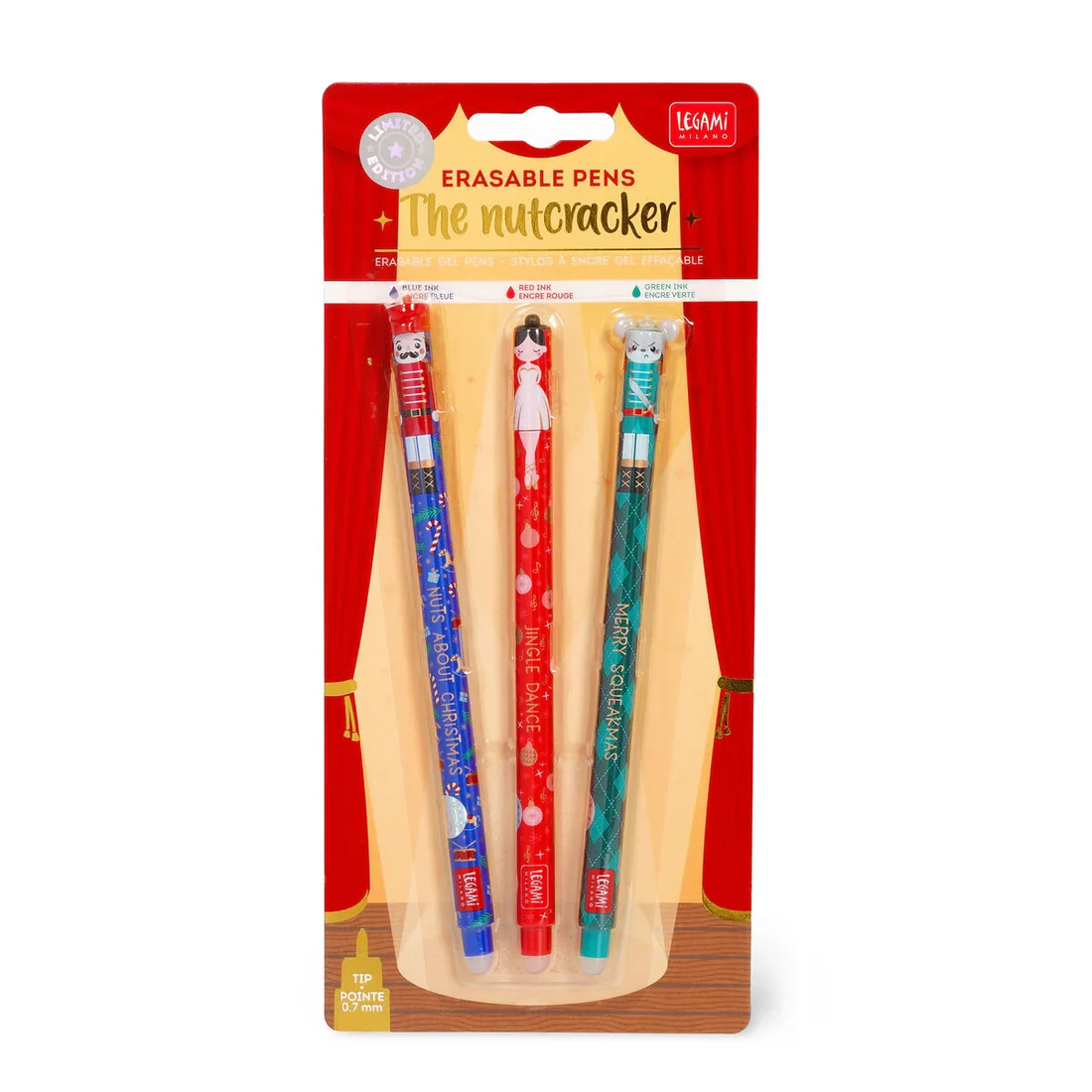 Legami Erasable Pens Set of 3 'The Nutcracker'