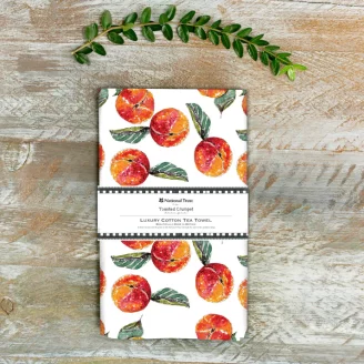 National Trust Peach (pure) Tea Towel by Toasted Crumpet