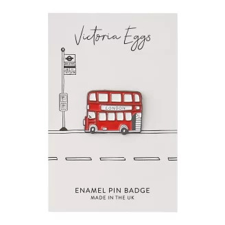 London Bus Enamel Pin Badge by Victoria Eggs
