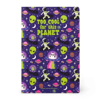 Legami - A5 Lined Notebook with Illustrated Hard Cover - Space