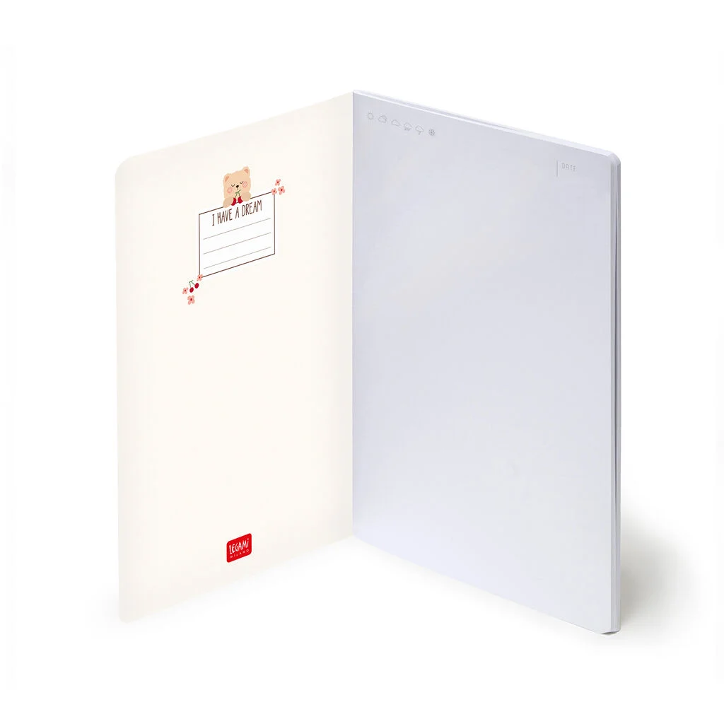 Legami - A5 Blank Notebook with Illustrated Hard Cover - Teddy Bear - Image 2