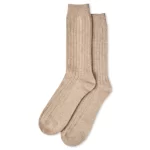Chalk - Cashmere Rib Socks - Beige