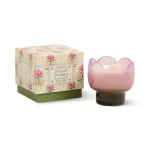 Paddywax -Tulip Purple and Green Glass Candle - Bronzed Gardenia