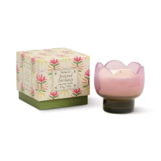 Paddywax -Tulip Purple and Green Glass Candle - Bronzed Gardenia