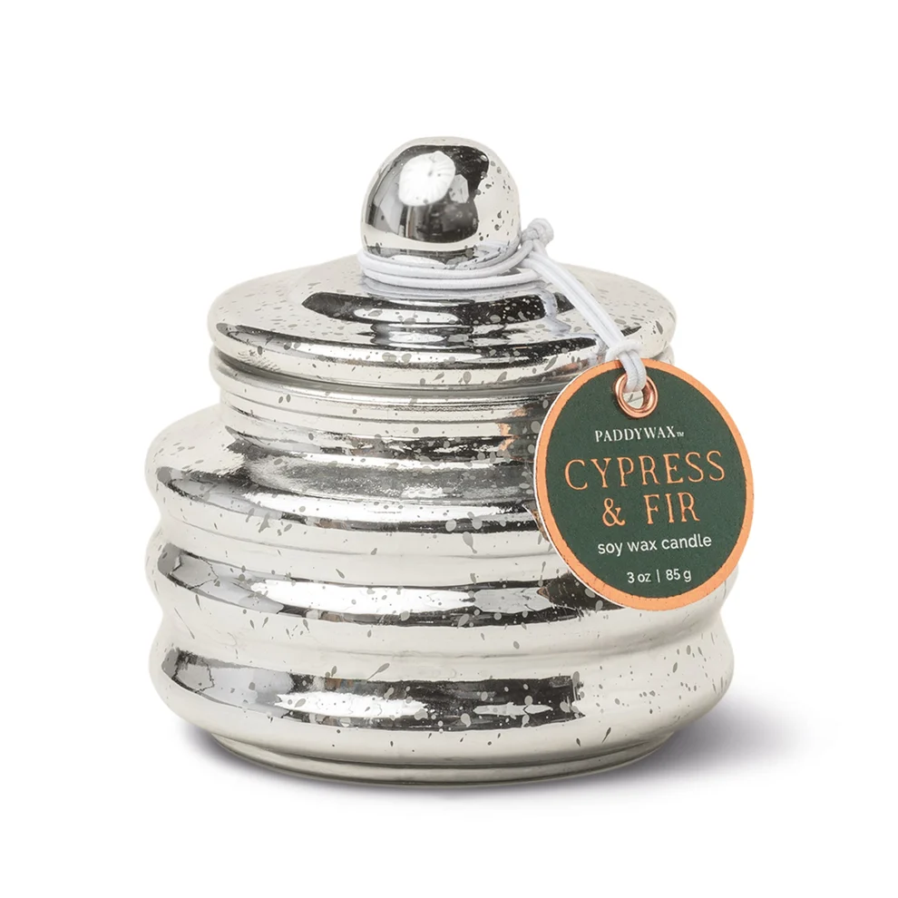 Paddywax Beam Glass Candle Silver - Cypress & Fir