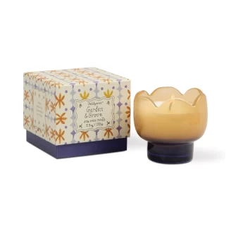 Paddywax -Tulip Orange and Blue Glass Candle - Garden & Grove