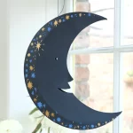 Large Midnight Man On The Moon board decoration by East End Press