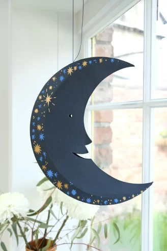 Large Midnight Man On The Moon board decoration by East End Press