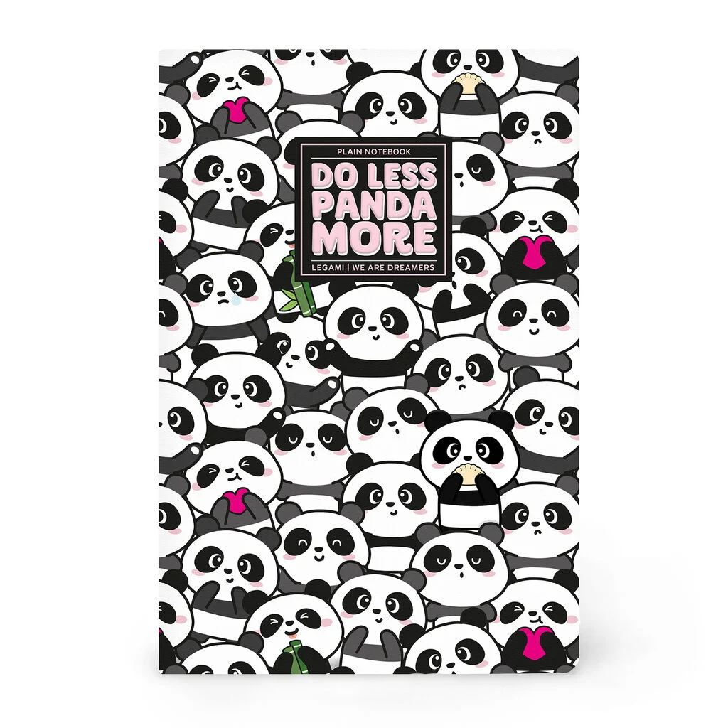 Legami - A5 Blank Notebook with Illustrated Hard Cover - Panda