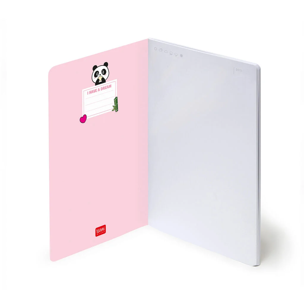 Legami - A5 Blank Notebook with Illustrated Hard Cover - Panda - Image 2