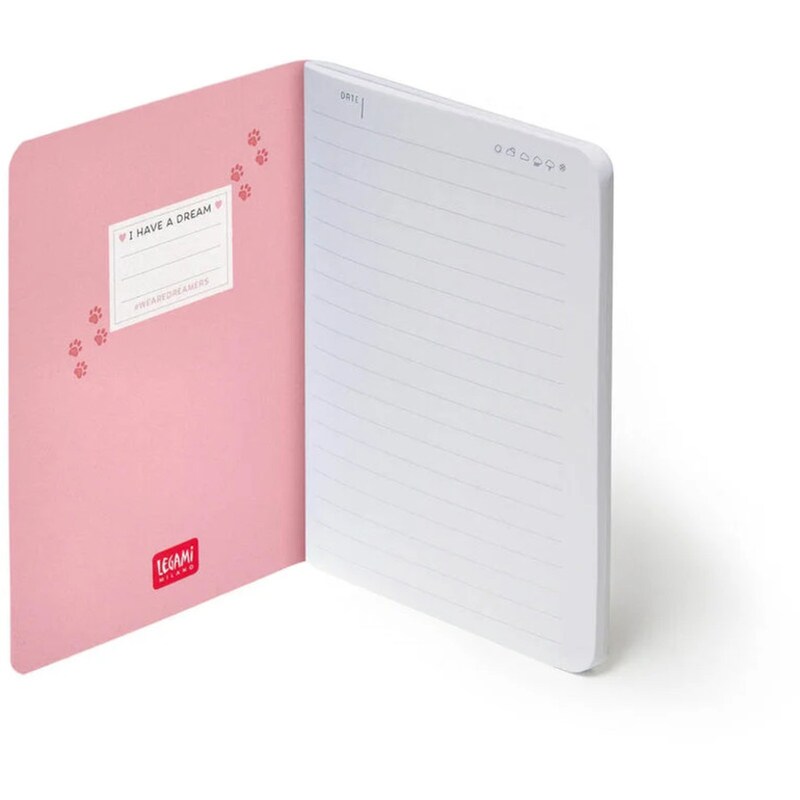 Legami - A5 Lined Notebook with Illustrated Hard Cover - Cat Loves me - Image 2