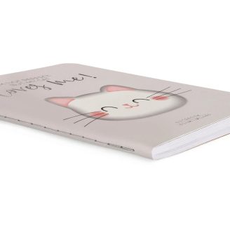 Legami - A5 Lined Notebook with Illustrated Hard Cover - Cat Loves me