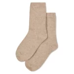 Chalk - Cosy Cashmere Short Socks - Beige