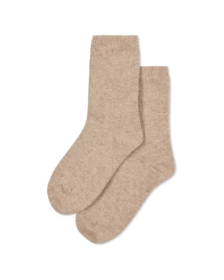 Chalk - Cosy Cashmere Short Socks - Beige