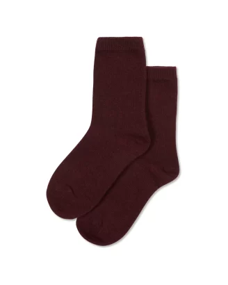 Chalk - Cosy Cashmere Short Socks - Merlot