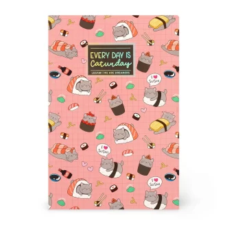 Legami - A5 Lined Notebook with Illustrated Hard Cover - Sushi Cat