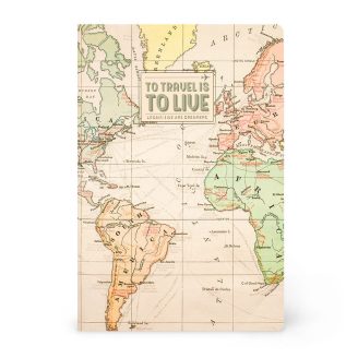 Legami - A5 Blank Notebook with Illustrated Hard Cover - Travel Map