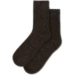 Chalk - Wool Rib Socks - Chocolate Fleck