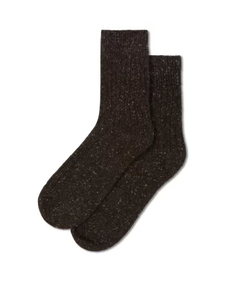 Chalk - Wool Rib Socks - Chocolate Fleck